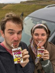 Drinking Icelandic chocolate milk Drinking Icelandic chocolate milk