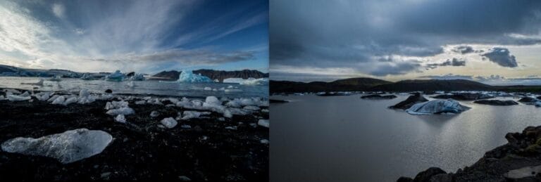 icebergs in jökulsárlón glacier lagoon in iceland