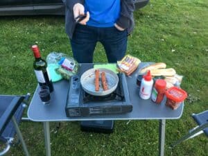 Frying Icelandic hot dogs Frying Icelandic hot dogs