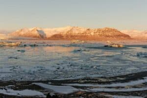 Jökulsárlón in sunset Jökulsárlón in sunset