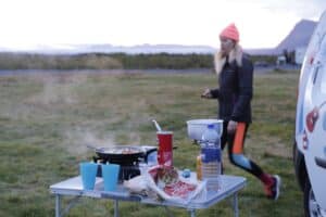 Rest stop on the road trip in Iceland Rest stop on the road trip in Iceland