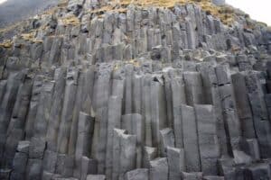 Rock formations at black sand beach Rock formations at black sand beach