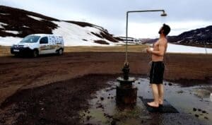 The wild shower in Iceland The wild shower in Iceland