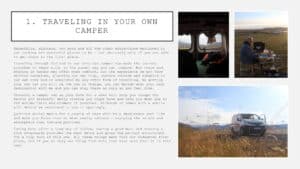 Traveling in your own camper Traveling in your own camper