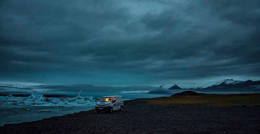 Camping by Jökulsárlón Camping by Jökulsárlón