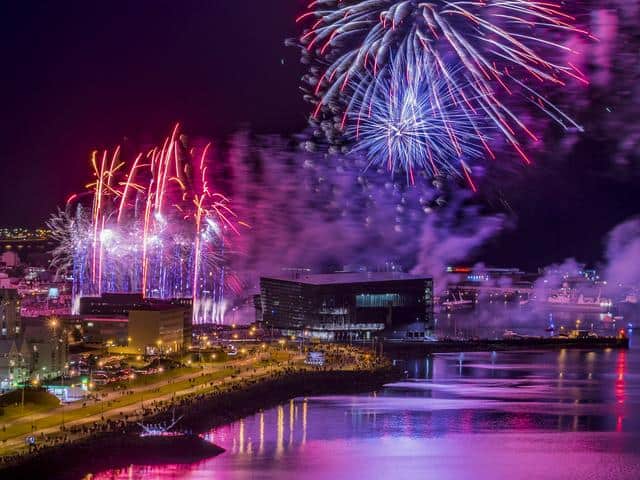 Reykjavik fireworks display