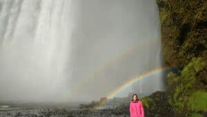 The waterfall Skógafoss The waterfall Skógafoss